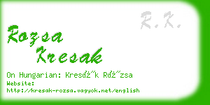 rozsa kresak business card